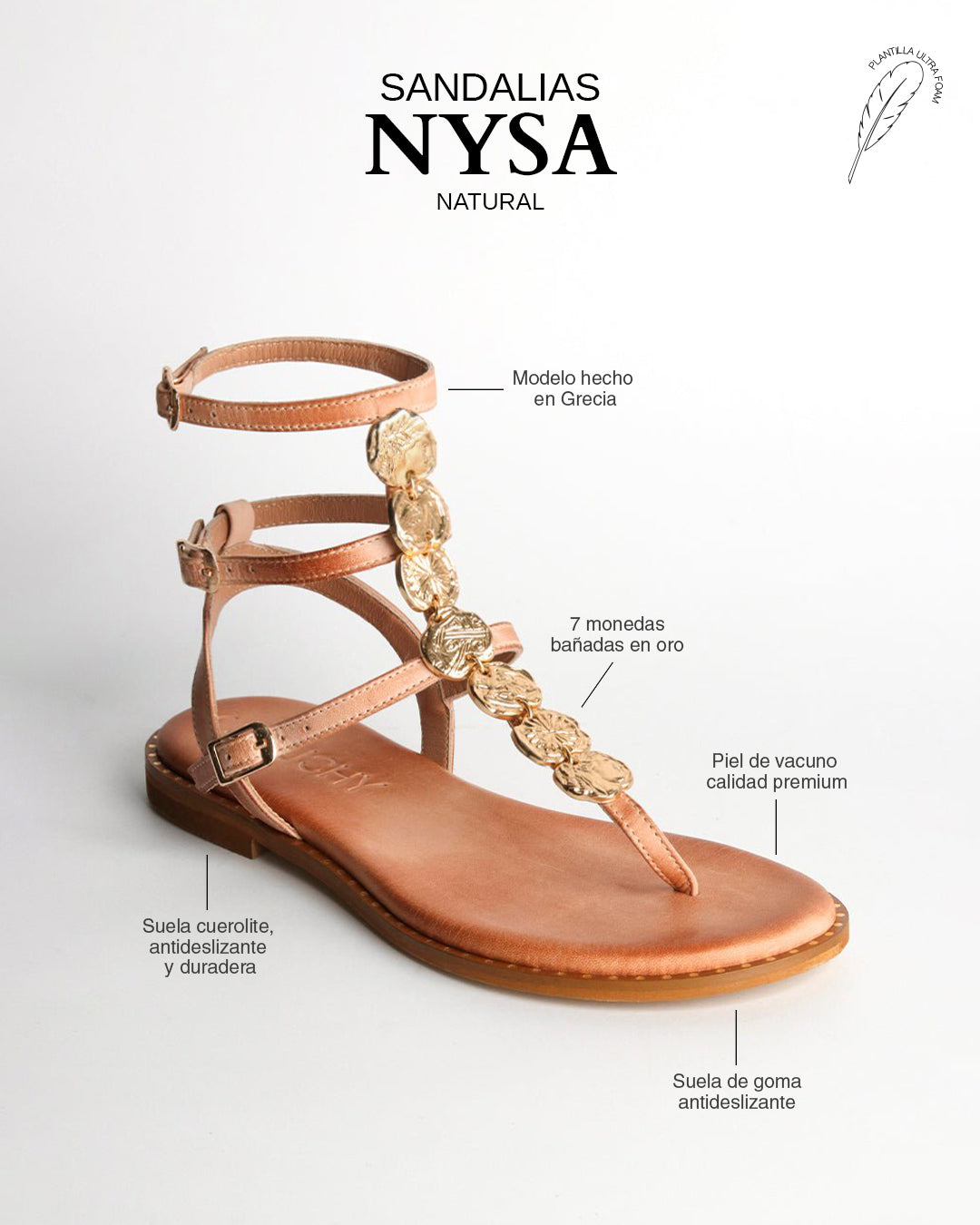 Sandalias Nysa Natural