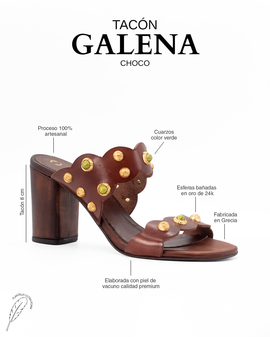 Sandalias Galena Tacón 8 Choco