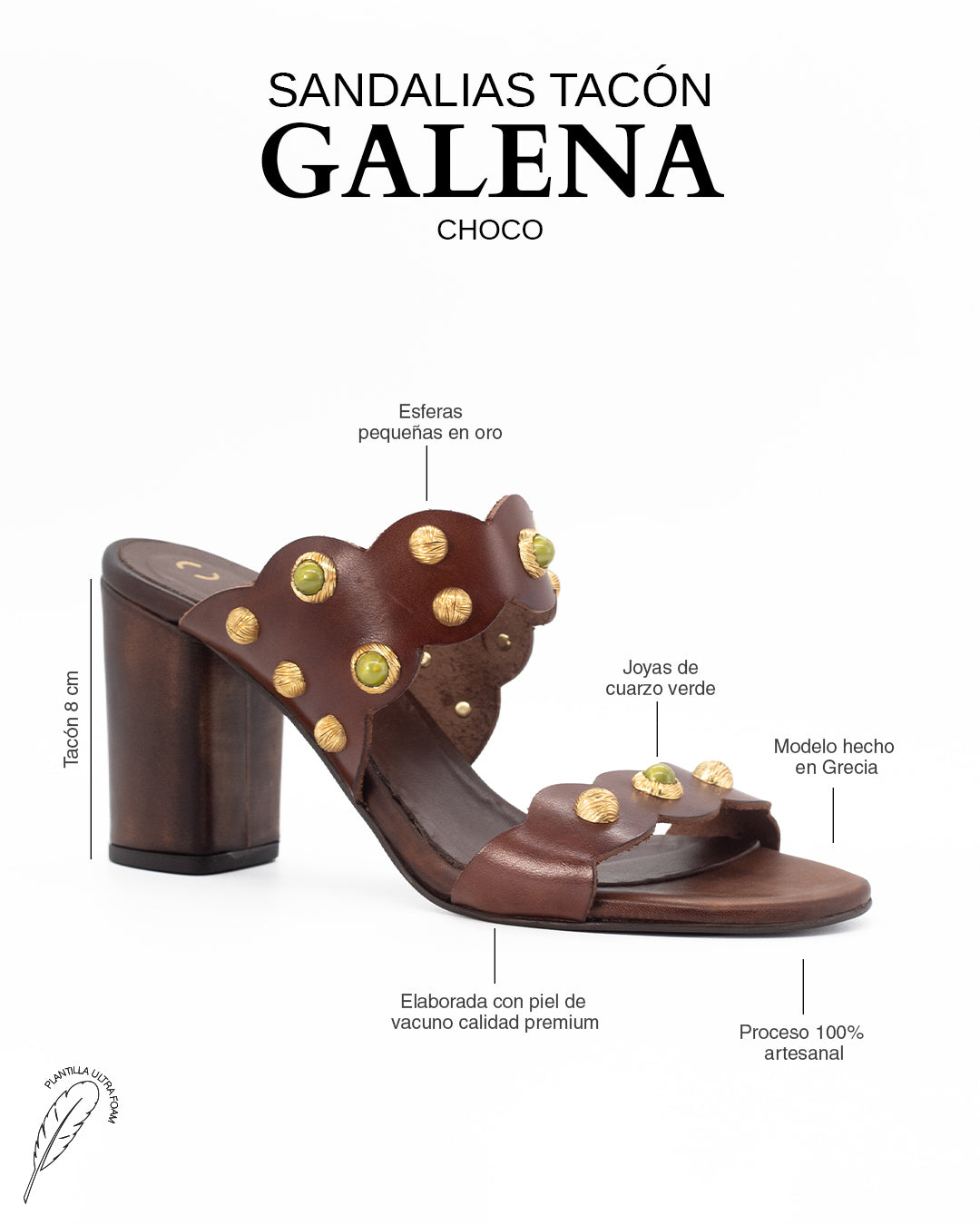 Sandalias Galena Tacón 8 Choco