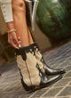 Western suede boot | Molly Black and Beige