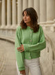 Cardigan with rhinestone buttons | Mint Green Streamer