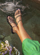 Sandalias griegas de piel y strass | Alyssa Black