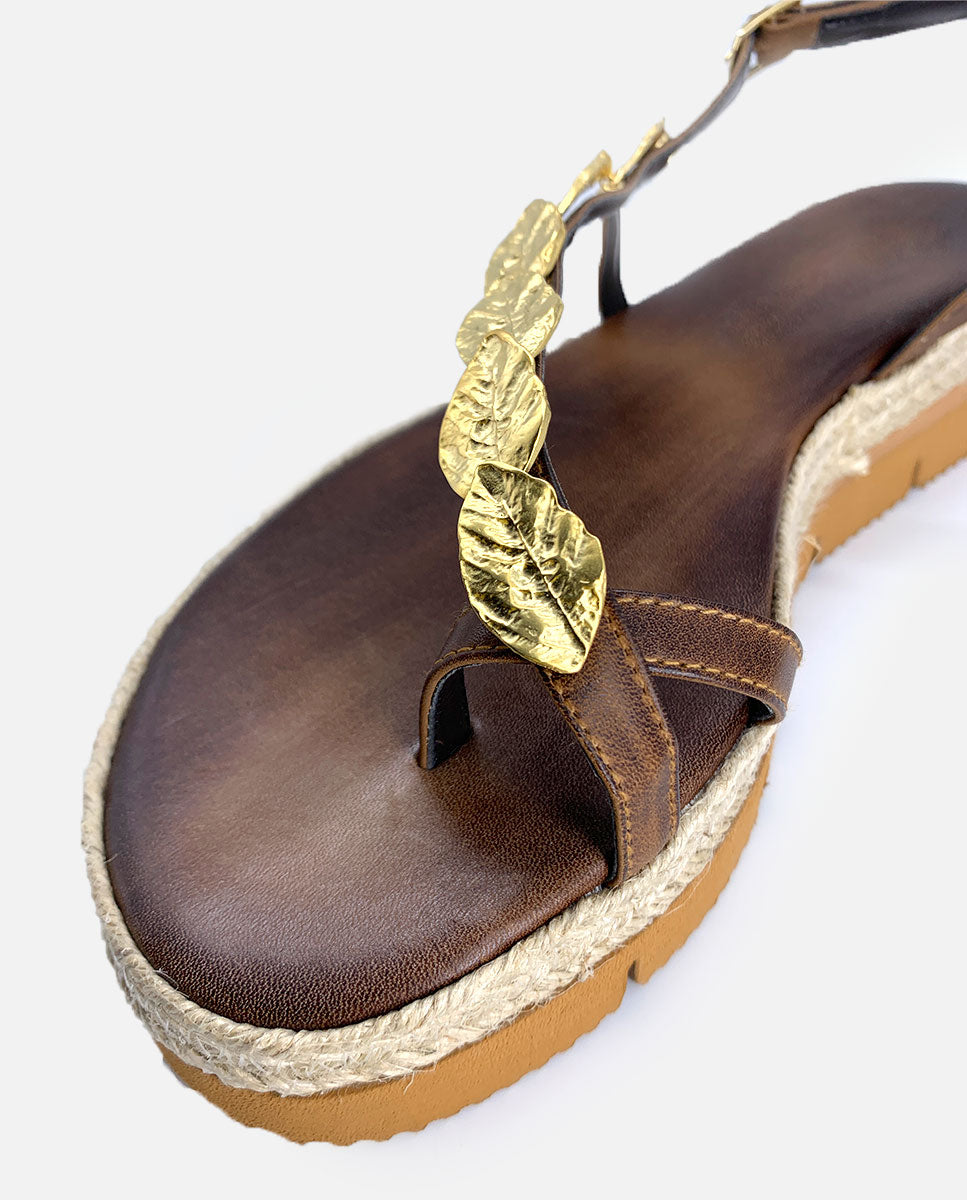 Greek leather sandals | Athina Choco Platform