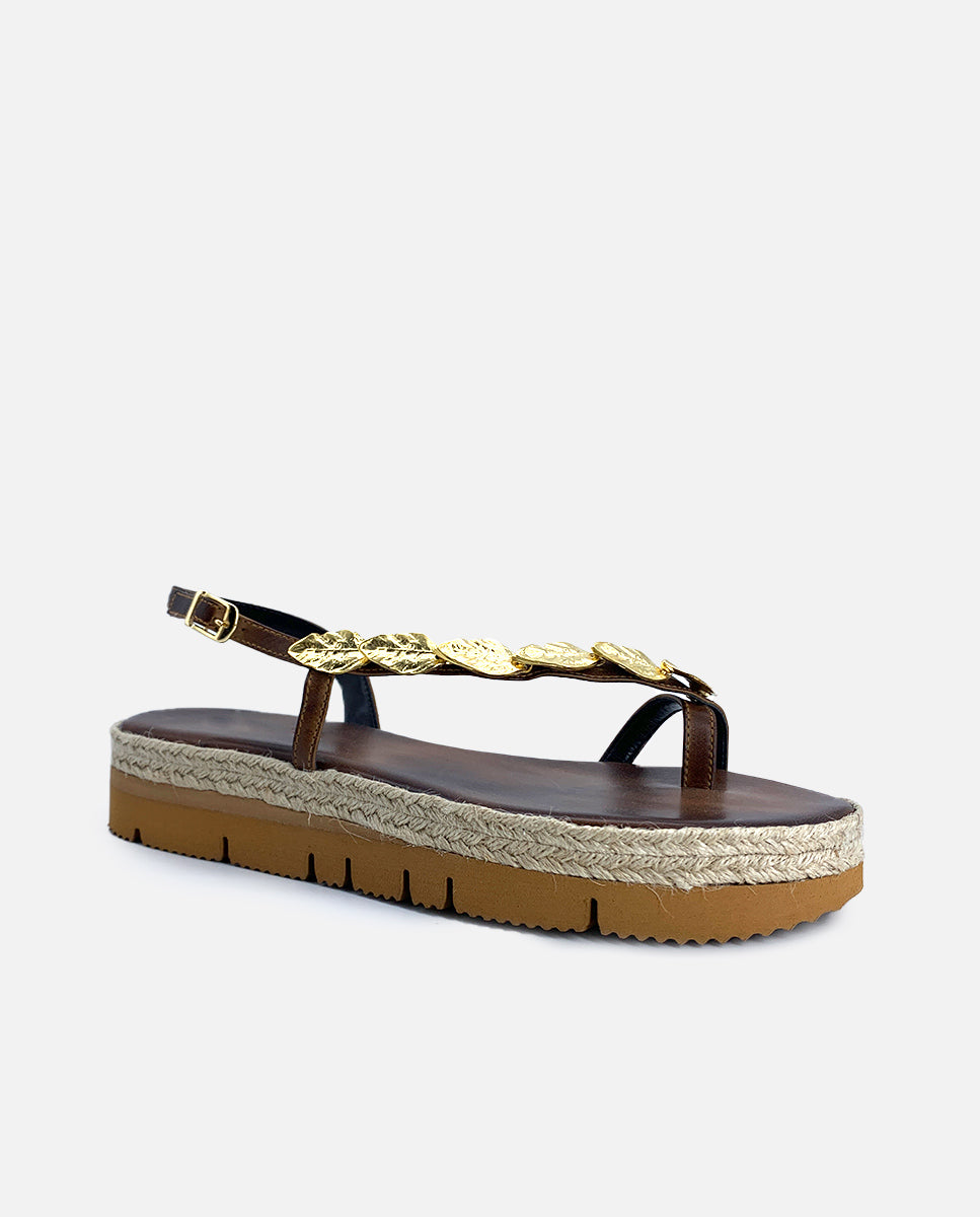 Greek leather sandals | Athina Choco Platform