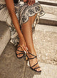 Leather heeled sandals | Cynthia Black