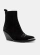 Western embroidered leather ankle boot with heel | celsa black 