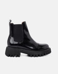 Celsa-type patent leather ankle boot with track sole | Mara Black