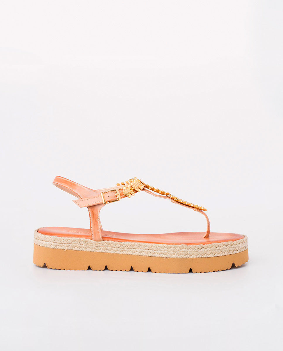 Greek leather sandals | Kea Natural Platform