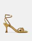 Sandalias de tacón Gisele Mirror Gold