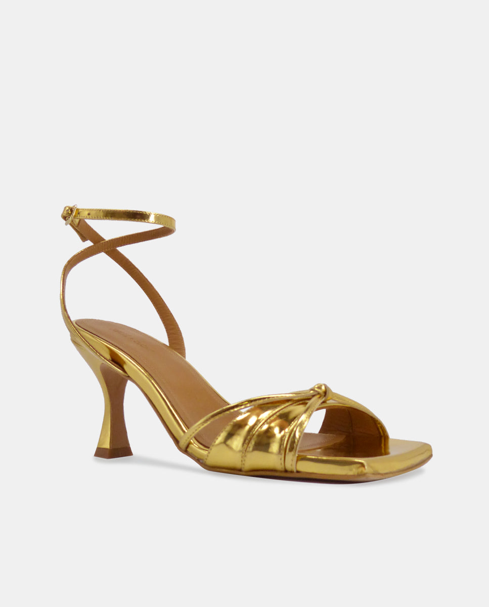 Sandalias de tacón Gisele Mirror Gold