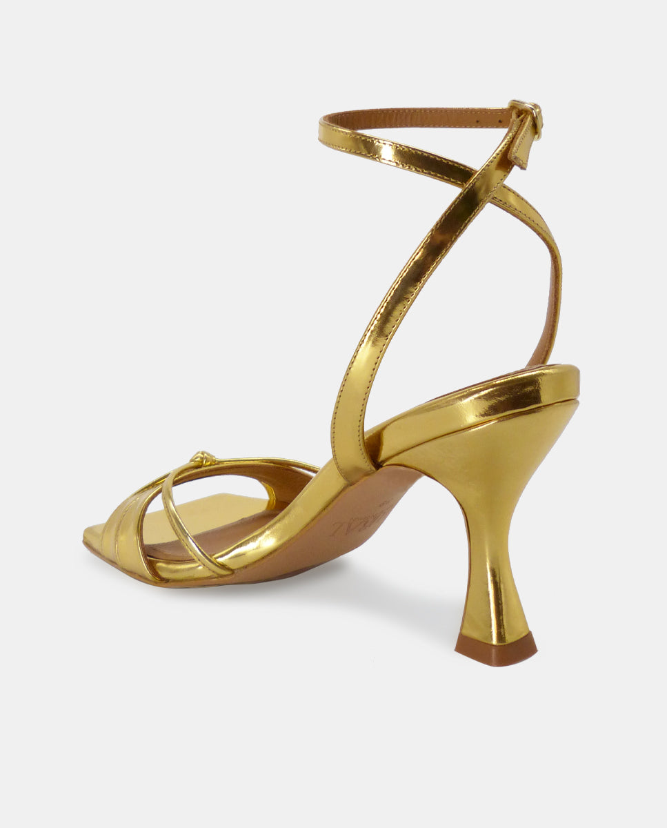 Sandalias de tacón Gisele Mirror Gold