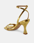 Sandalias de tacón Gisele Mirror Gold