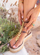 Greek leather sandal | Agape Choco Platform