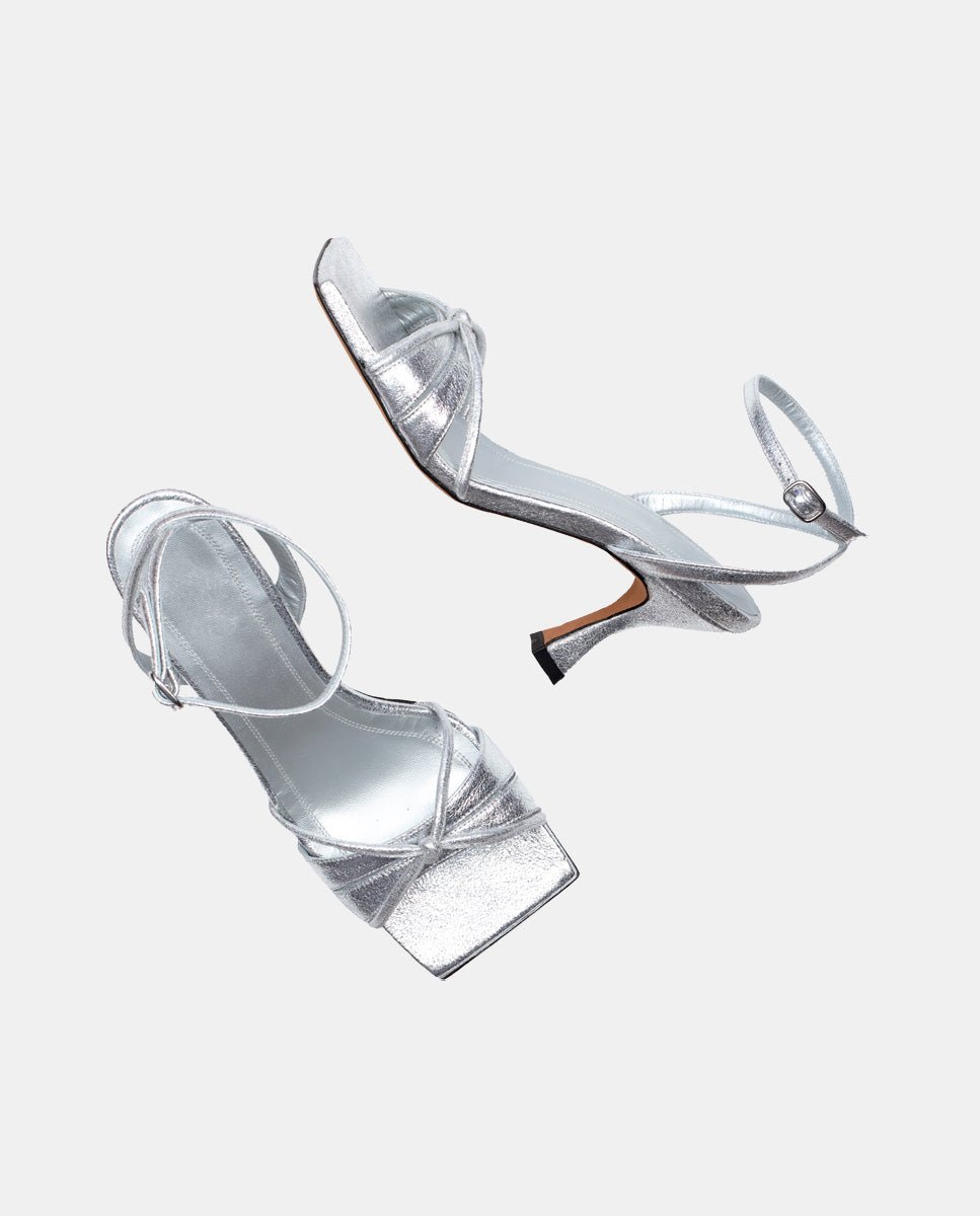 Sandalias de tacón Gisele Silver - cuchy.es