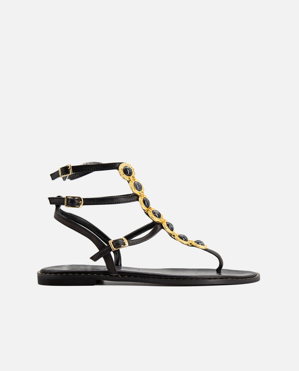 Greek leather sandal | Itaca Black