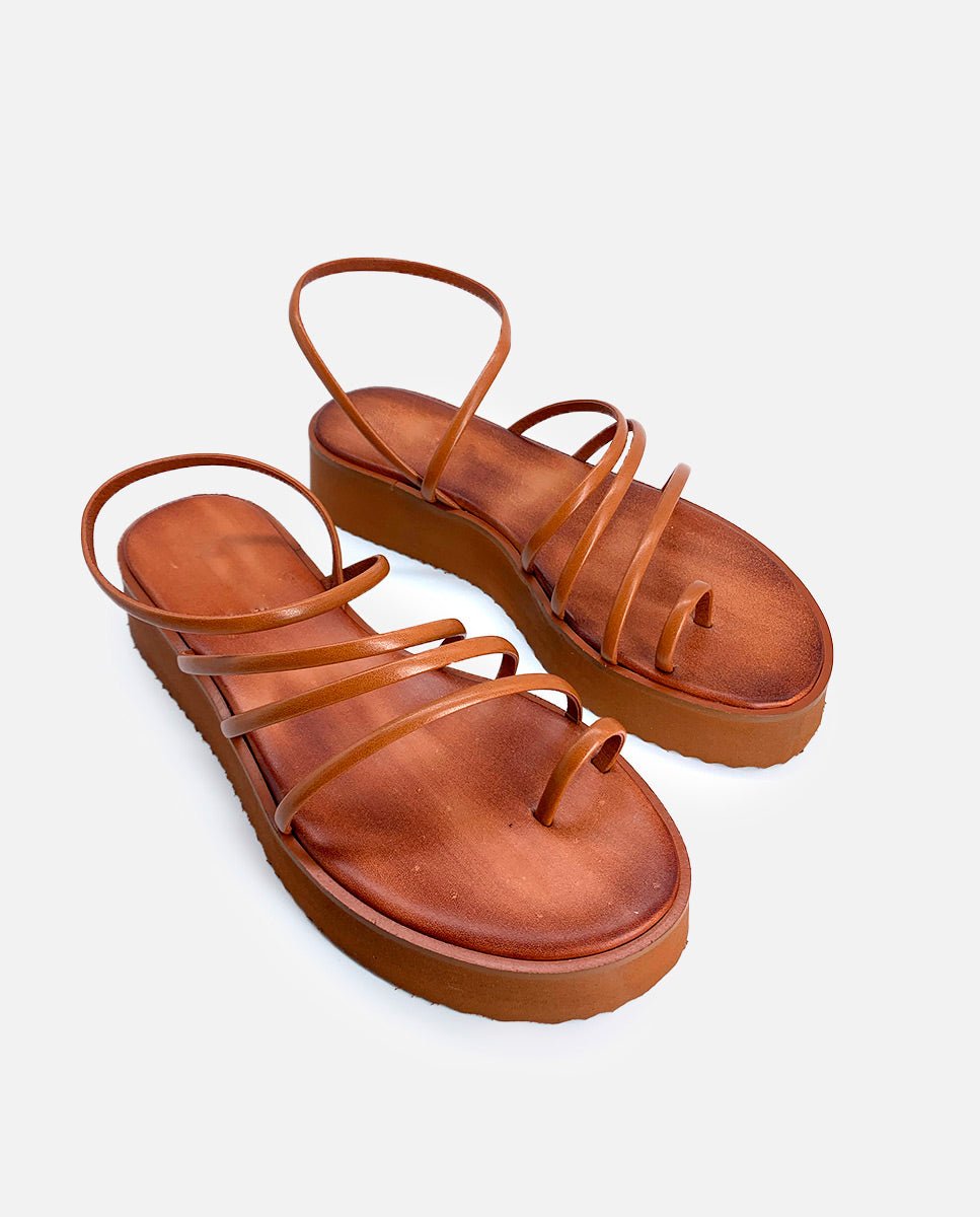 Sandalias Leah Plataforma Caramelo - cuchy.es