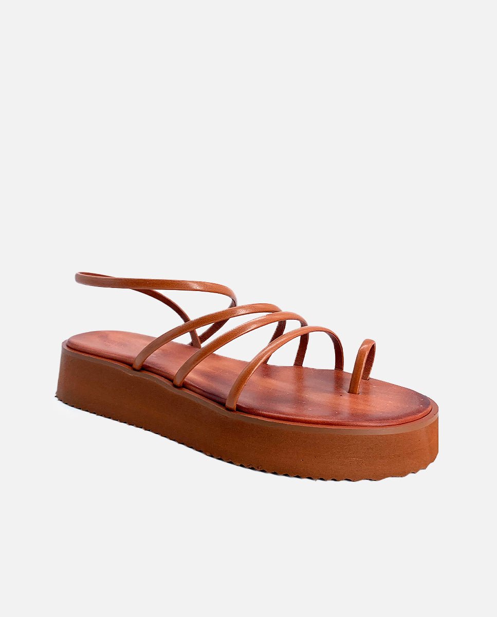 Sandalias Leah Plataforma Caramelo - cuchy.es