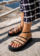 Sandalias griegas de piel | Leah Plataforma Black