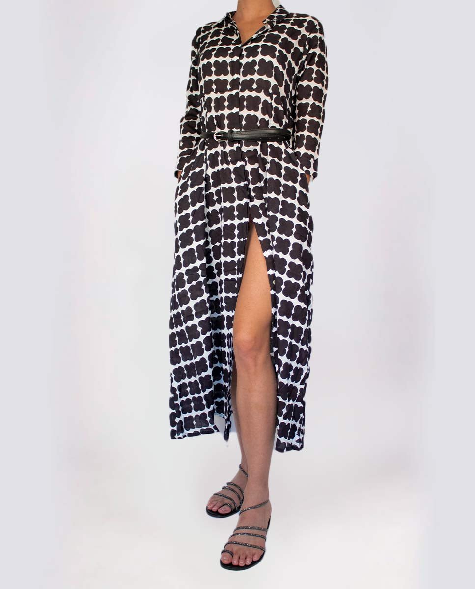 Vestido Largo Blanco y Negro | Atlanta - cuchy.es