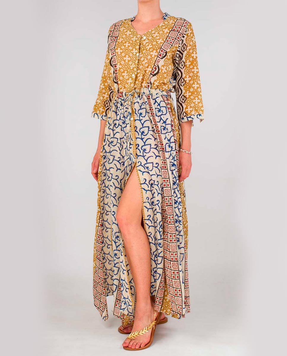 Vestido Navagio Mostaza - cuchy.es