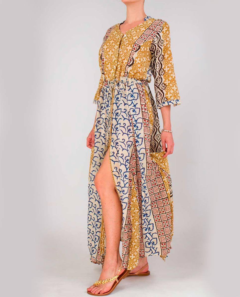 Vestido Navagio Mostaza - cuchy.es